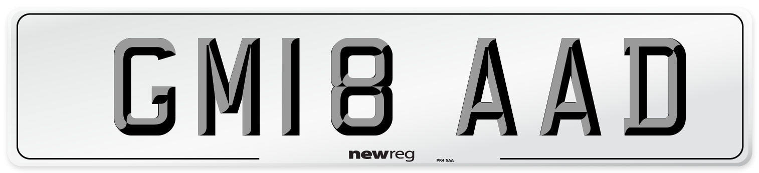 GM18 AAD Number Plate from New Reg